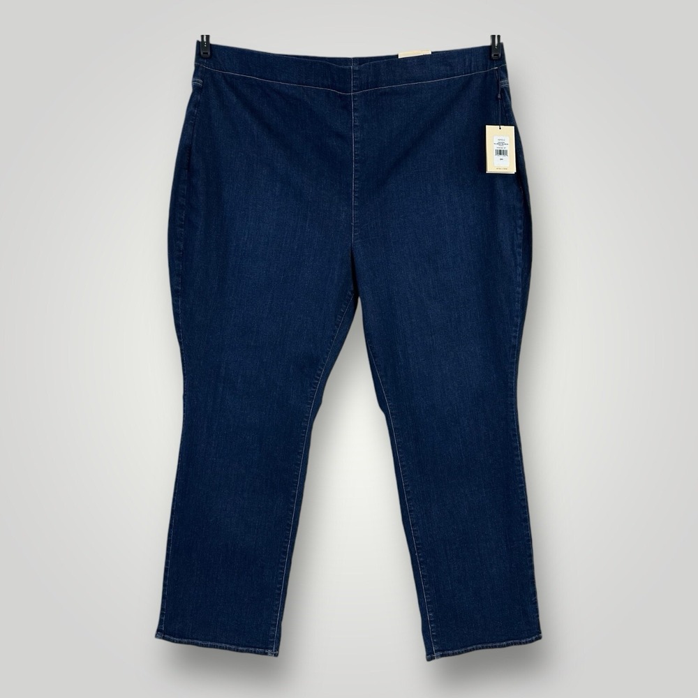 NEW NYDJ Pull On Bailey Relaxed Straight Jean Woman 28W 50x32 Blue Lift Tuck NWT